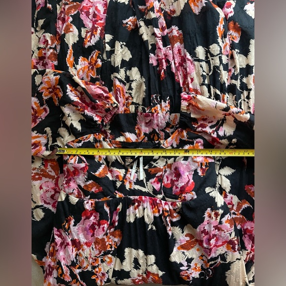 Anthropologie Blossom 100% Cotton Maxi Dress In Pink/ Black Motif Size S - Picture 15 of 16